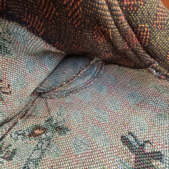 Painted Pony Women's Medium Giraffe Tapestry Cropped Blazer Jacket Brown Pockets - Picture 7 of 11